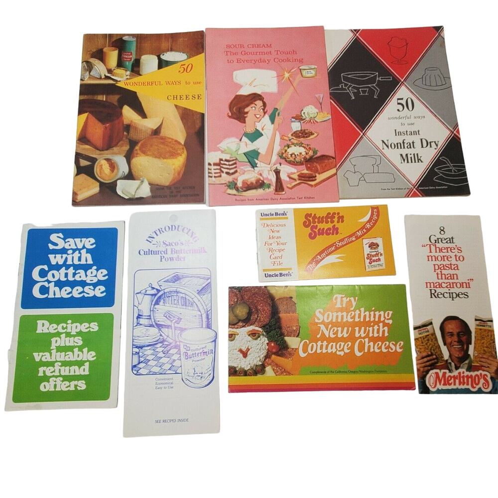 8 Vintage Diary Pamphlet Lot Merlinos Buttermilk Sour Cream Recipes Ephemera